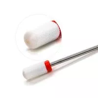 Фреза керамическая белая (мягкая) цилиндр большой с округлым гладким верхом 6.6x12.7 TNL мм